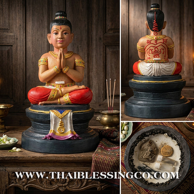 ✨🔥 Sacred "Kuman Thong" (The Golden Boy Spirit) – Hand-Painted Prosperity Altar Edition: Luang Por Wichai, Wat Uthumphon (2015) – The Divine Engine for Vibrant Abundance, Commercial Dominance, and Unstoppable Life Elevation!