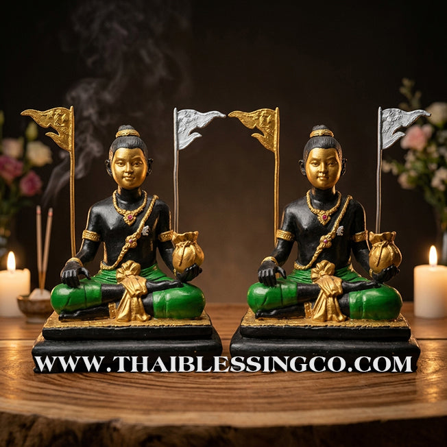 🌑 Sacred "Kuman Thong" (The Golden Boy Spirit) – Mystic Metal Ong Khru Altar Edition: Ajarn Weeratheep Yan Khru Prasit (2015) – The Divine Engine for Heavy Wealth, Supernatural Influence, and Unstoppable Life Elevation!