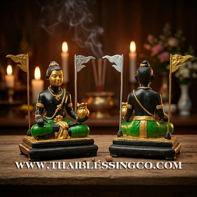 🌑 Sacred "Kuman Thong" (The Golden Boy Spirit) – Mystic Metal Ong Khru Altar Edition: Ajarn Weeratheep Yan Khru Prasit (2015) – The Divine Engine for Heavy Wealth, Supernatural Influence, and Unstoppable Life Elevation!