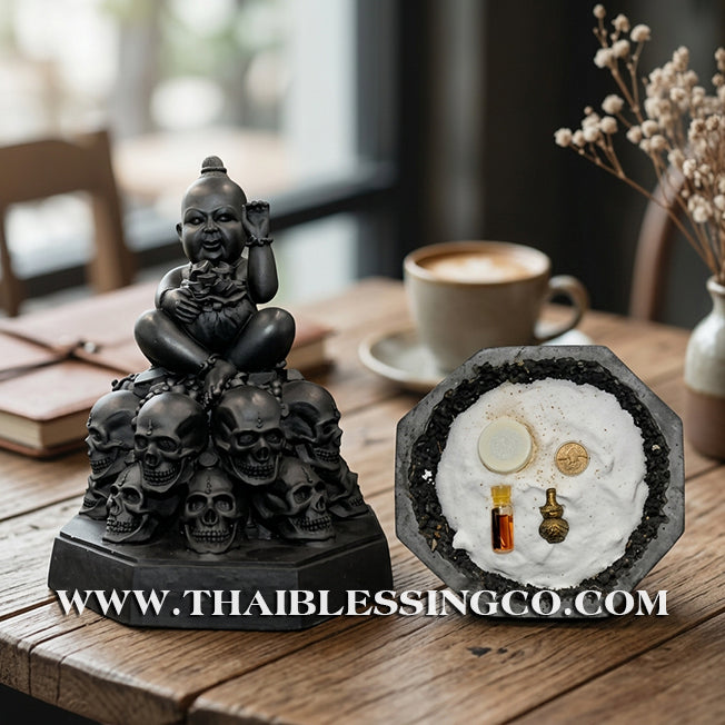 👦 Sacred "Kuman Thong" (The Golden Boy Spirit) – Prosperity Resin Altar Edition: Ajarn Harit, Baan Vishnu Mantra (2016) – The Divine Engine for Fluid Commerce, Infinite Wealth, and Unstoppable Life Elevation!