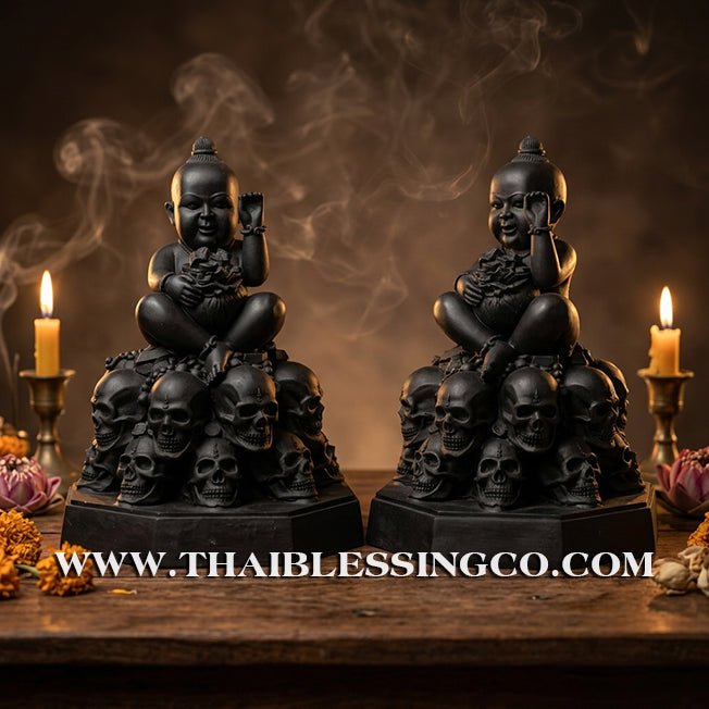 👦 Sacred "Kuman Thong" (The Golden Boy Spirit) – Prosperity Resin Altar Edition: Ajarn Harit, Baan Vishnu Mantra (2016) – The Divine Engine for Fluid Commerce, Infinite Wealth, and Unstoppable Life Elevation!