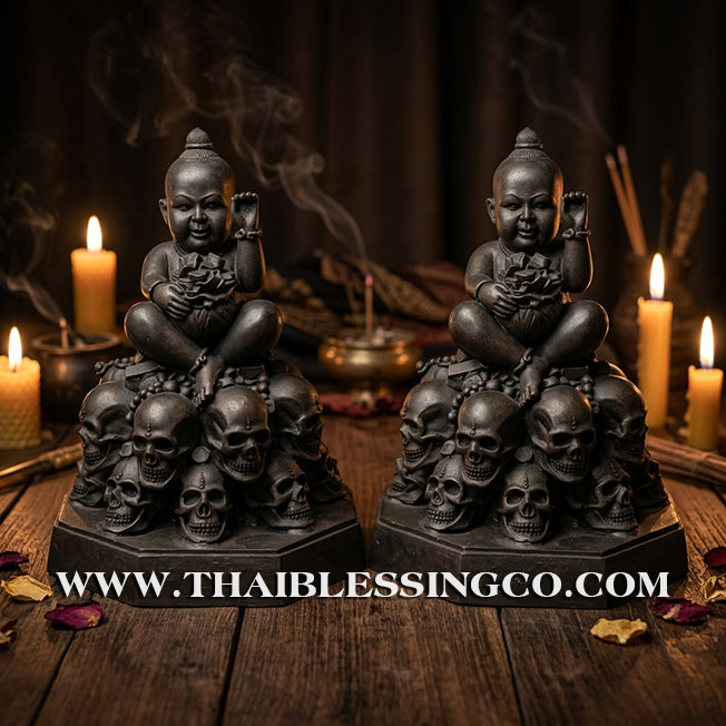👦 Sacred "Kuman Thong" (The Golden Boy Spirit) – Prosperity Resin Altar Edition: Ajarn Harit, Baan Vishnu Mantra (2016) – The Divine Engine for Fluid Commerce, Infinite Wealth, and Unstoppable Life Elevation!