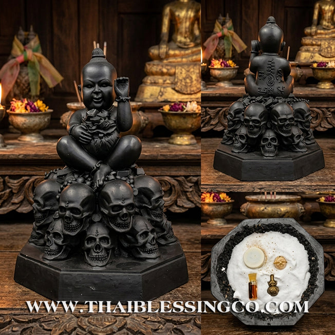 👦 Sacred "Kuman Thong" (The Golden Boy Spirit) – Prosperity Resin Altar Edition: Ajarn Harit, Baan Vishnu Mantra (2016) – The Divine Engine for Fluid Commerce, Infinite Wealth, and Unstoppable Life Elevation!