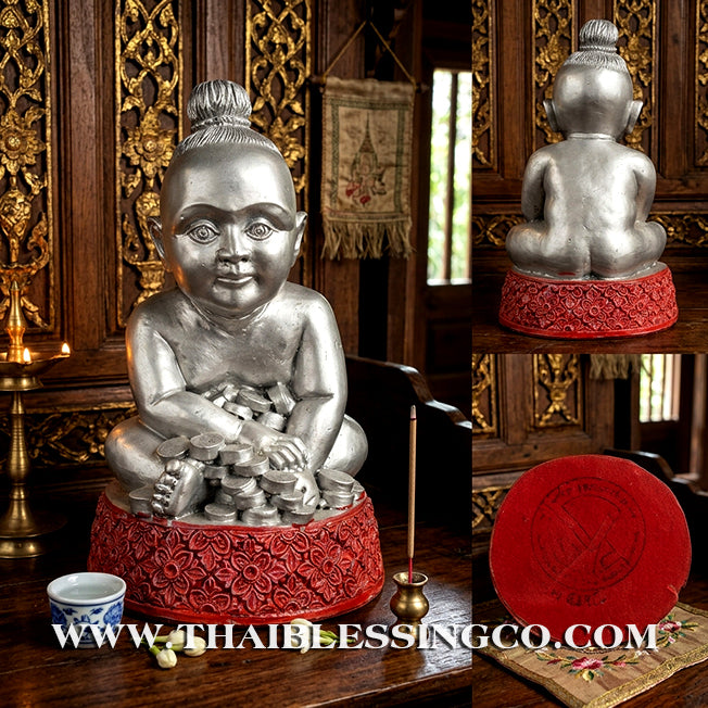 👦 Sacred "Kuman Thong" (The Golden Boy Spirit) – Prosperity Resin Altar Edition: Luang Por Klaew, Wat Ruang Wet Mongkhon (2014) – The Divine Engine for Commercial Dominance, Radiant Luck, and Unstoppable Life Elevation!