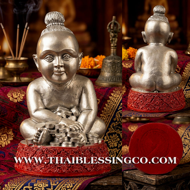 👦 Sacred "Kuman Thong" (The Golden Boy Spirit) – Prosperity Resin Altar Edition: Luang Por Klaew, Wat Ruang Wet Mongkhon (2014) – The Divine Engine for Commercial Dominance, Radiant Luck, and Unstoppable Life Elevation!