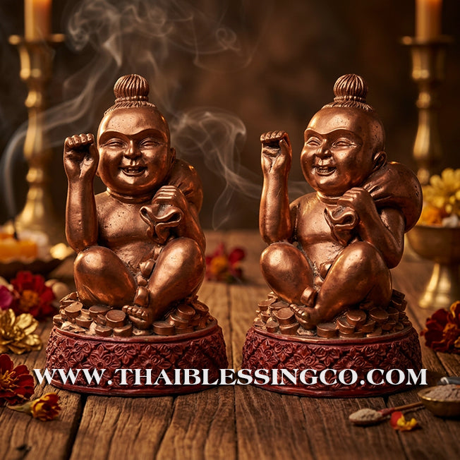 👦 Sacred "Kuman Thong" (The Golden Boy Spirit) – Prosperity Resin Altar Edition: Luang Por Klaew, Wat Ruang Wet Mongkhon (2014) – The Divine Engine for Commercial Dominance, Radiant Luck, and Unstoppable Life Elevation!