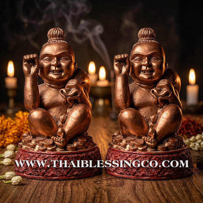 👦 Sacred "Kuman Thong" (The Golden Boy Spirit) – Prosperity Resin Altar Edition: Luang Por Klaew, Wat Ruang Wet Mongkhon (2014) – The Divine Engine for Commercial Dominance, Radiant Luck, and Unstoppable Life Elevation!