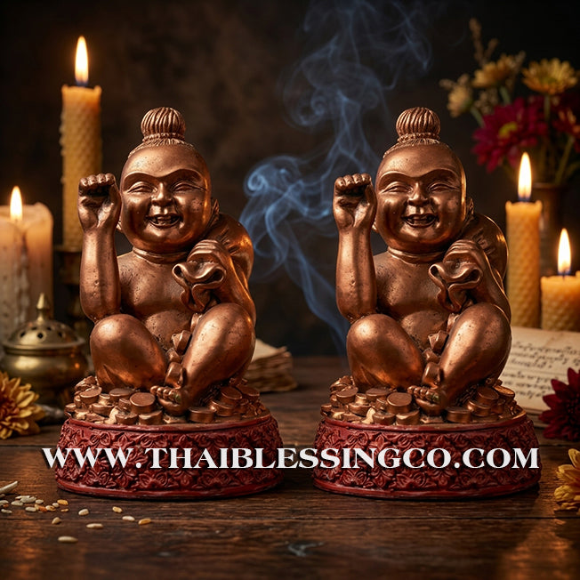 👦 Sacred "Kuman Thong" (The Golden Boy Spirit) – Prosperity Resin Altar Edition: Luang Por Klaew, Wat Ruang Wet Mongkhon (2014) – The Divine Engine for Commercial Dominance, Radiant Luck, and Unstoppable Life Elevation!