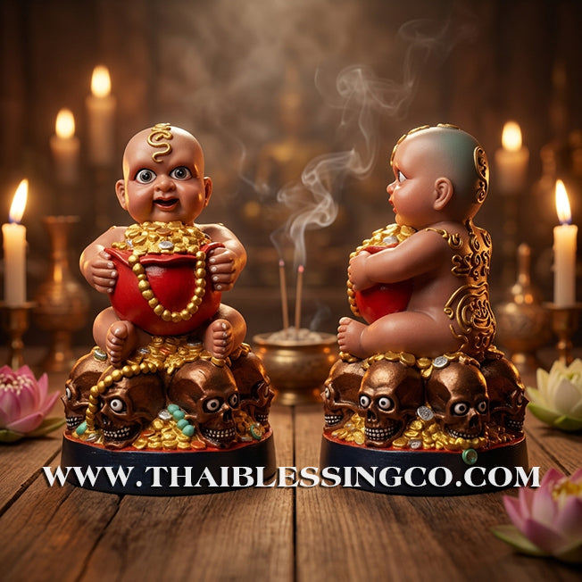 👦 Sacred "Kuman Thong" (The Golden Boy Spirit) – Prosperity Resin Altar Edition: Phra Ajarn Phong, Wat Sai (2017) – The Divine Engine for Commercial Dominance, Radiant Luck, and Unstoppable Life Elevation!