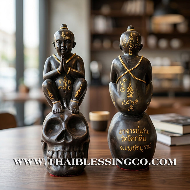 👦 Sacred "Kuman Thong" (The Golden Boy Spirit) – Prosperity Resin Altar Edition: Phra Ajarn Wan, Wat Khok Hin (2014) – The Divine Engine for Commercial Dominance, Radiant Luck, and Unstoppable Life Elevation!