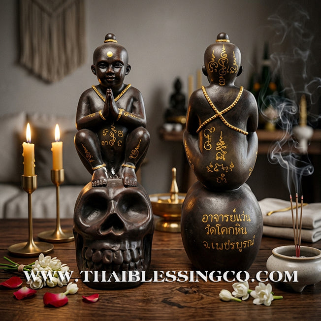👦 Sacred "Kuman Thong" (The Golden Boy Spirit) – Prosperity Resin Altar Edition: Phra Ajarn Wan, Wat Khok Hin (2014) – The Divine Engine for Commercial Dominance, Radiant Luck, and Unstoppable Life Elevation!