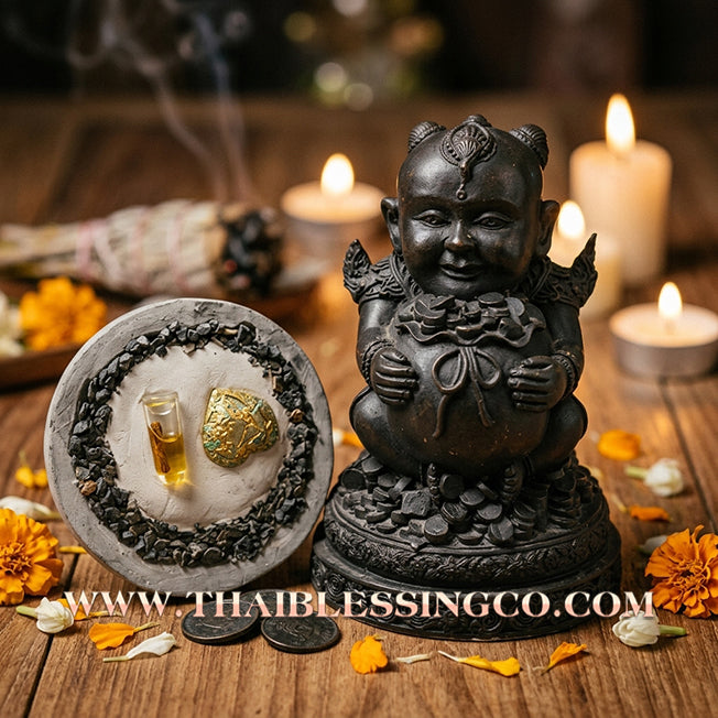 👦 Sacred "Kuman Thong" (The Golden Boy Spirit) – Sacred Mineral Ore Altar Edition: Ajarn San Khongvet (2013) – The Divine Engine for Business Speed, Wealth Attraction, and Unstoppable Life Elevation!