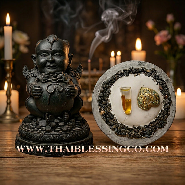 👦 Sacred "Kuman Thong" (The Golden Boy Spirit) – Sacred Mineral Ore Altar Edition: Ajarn San Khongvet (2013) – The Divine Engine for Business Speed, Wealth Attraction, and Unstoppable Life Elevation!