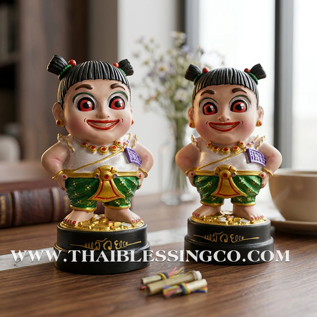 🌸 Sacred "Kumaree Nong Mee-Ngern" (The Wealthy Spirit Daughter) – Altar Resin Edition: Luang Phor Klom, Wat Khok U-Thong, Sa Kaeo – The Divine Engine for Financial Flow, Enchanting Charm, and Unstoppable Life Elevation!