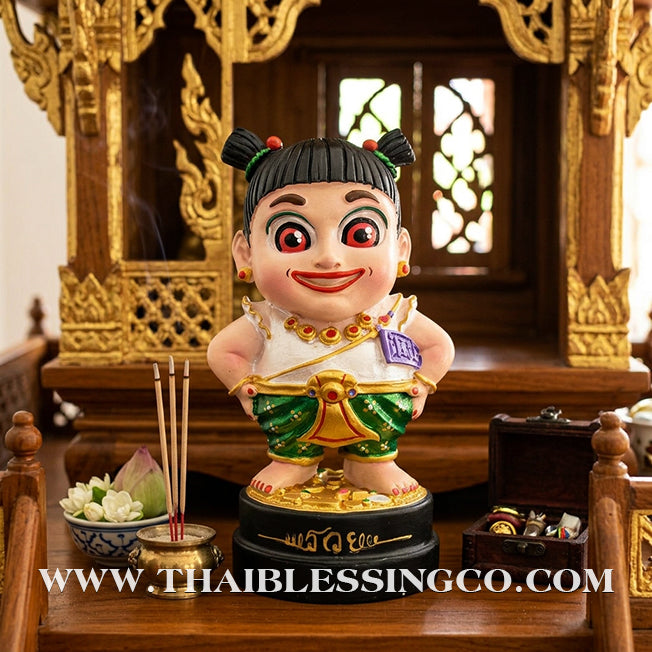 🌸 Sacred "Kumaree Nong Mee-Ngern" (The Wealthy Spirit Daughter) – Altar Resin Edition: Luang Phor Klom, Wat Khok U-Thong, Sa Kaeo – The Divine Engine for Financial Flow, Enchanting Charm, and Unstoppable Life Elevation!