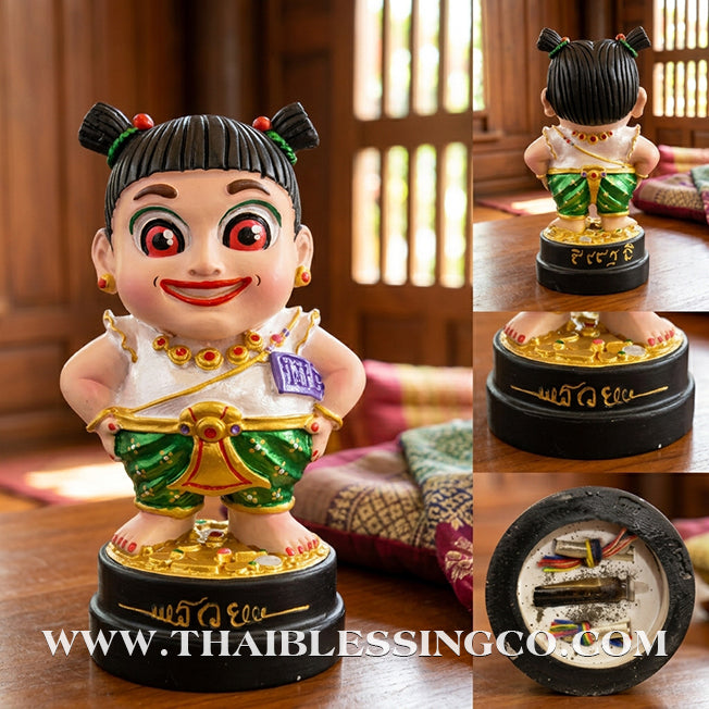 🌸 Sacred "Kumaree Nong Mee-Ngern" (The Wealthy Spirit Daughter) – Altar Resin Edition: Luang Phor Klom, Wat Khok U-Thong, Sa Kaeo – The Divine Engine for Financial Flow, Enchanting Charm, and Unstoppable Life Elevation!