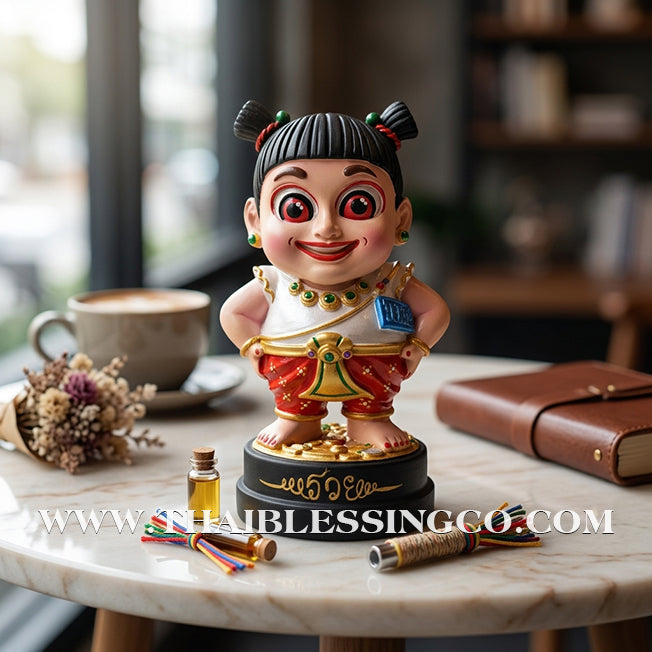 🌸 Sacred "Kumaree Nong Mee-Ngern" (The Wealthy Spirit Daughter) – Altar Resin Edition: Luang Phor Klom, Wat Khok U-Thong, Sa Kaeo – The Divine Engine for Financial Flow, Enchanting Charm, and Unstoppable Life Elevation!