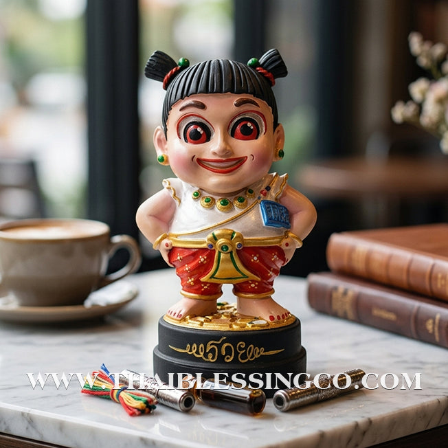 🌸 Sacred "Kumaree Nong Mee-Ngern" (The Wealthy Spirit Daughter) – Altar Resin Edition: Luang Phor Klom, Wat Khok U-Thong, Sa Kaeo – The Divine Engine for Financial Flow, Enchanting Charm, and Unstoppable Life Elevation!
