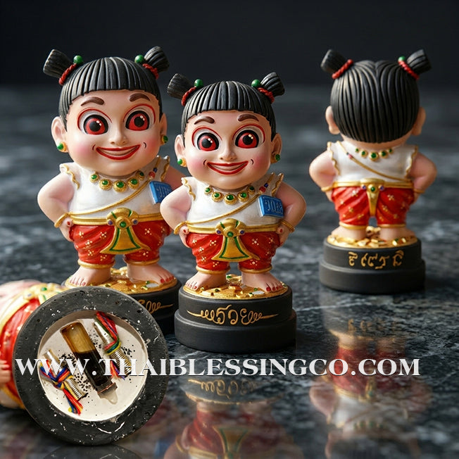 🌸 Sacred "Kumaree Nong Mee-Ngern" (The Wealthy Spirit Daughter) – Altar Resin Edition: Luang Phor Klom, Wat Khok U-Thong, Sa Kaeo – The Divine Engine for Financial Flow, Enchanting Charm, and Unstoppable Life Elevation!