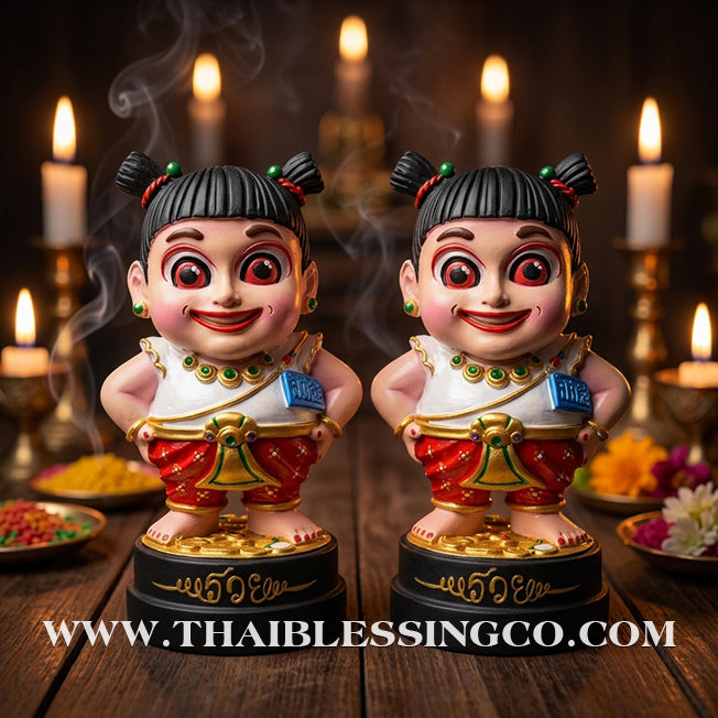 🌸 Sacred "Kumaree Nong Mee-Ngern" (The Wealthy Spirit Daughter) – Altar Resin Edition: Luang Phor Klom, Wat Khok U-Thong, Sa Kaeo – The Divine Engine for Financial Flow, Enchanting Charm, and Unstoppable Life Elevation!