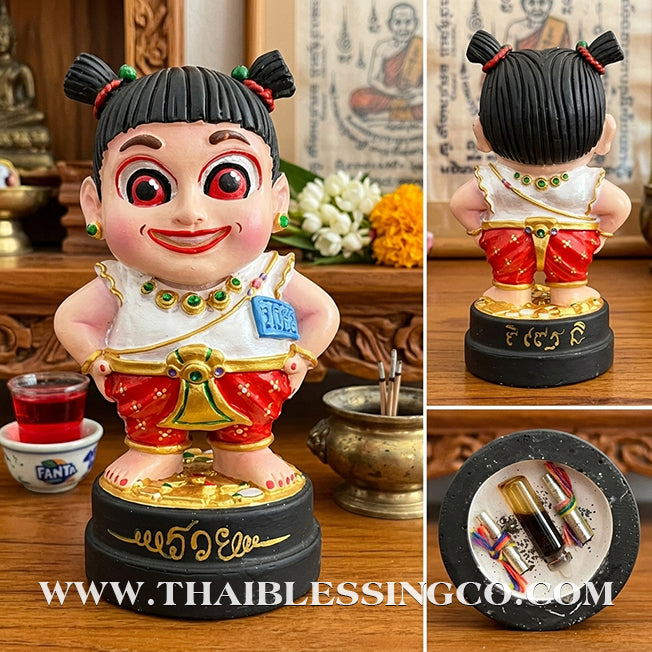 🌸 Sacred "Kumaree Nong Mee-Ngern" (The Wealthy Spirit Daughter) – Altar Resin Edition: Luang Phor Klom, Wat Khok U-Thong, Sa Kaeo – The Divine Engine for Financial Flow, Enchanting Charm, and Unstoppable Life Elevation!
