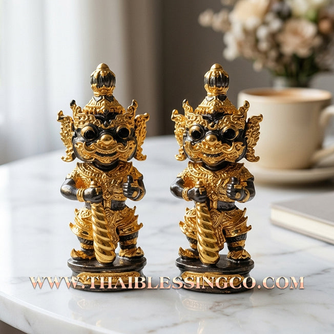 👹 Sacred Kuwen Noi "Hundred Millionaire" Edition 2: Authentic Thai Black Onyx-Body Samlit Amulet for Absolute Wealth & Protection by Arjan Krai Det (2019)