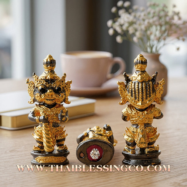 👹 Sacred Kuwen Noi "Hundred Millionaire" Edition 2: Authentic Thai Black Onyx-Body Samlit Amulet for Absolute Wealth & Protection by Arjan Krai Det (2019)