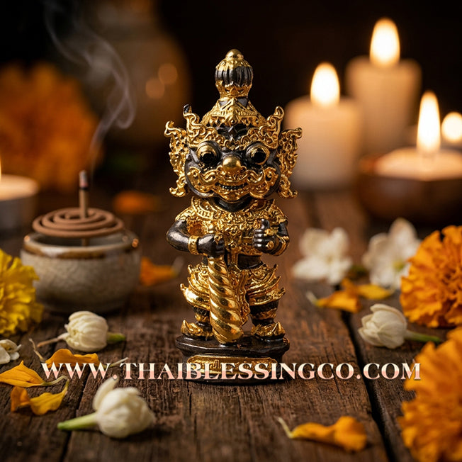 👹 Sacred Kuwen Noi "Hundred Millionaire" Edition 2: Authentic Thai Black Onyx-Body Samlit Amulet for Absolute Wealth & Protection by Arjan Krai Det (2019)