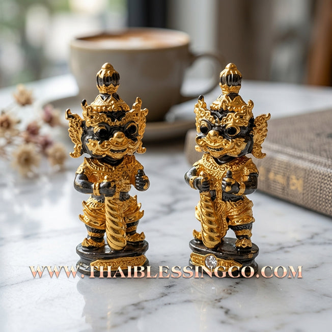 👹 Sacred Kuwen Noi "Hundred Millionaire" Edition 2: Authentic Thai Black Onyx-Body Samlit Amulet for Absolute Wealth & Protection by Arjan Krai Det (2019)