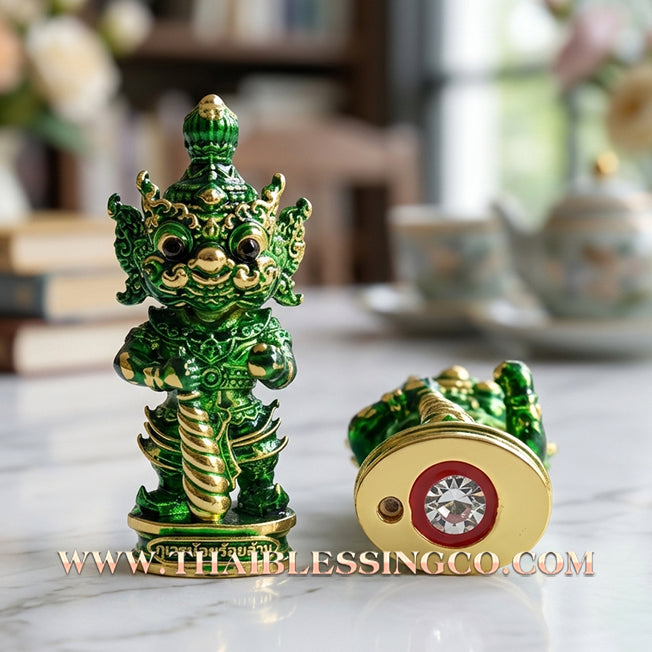 👹 Sacred Kuwen Noi "Hundred Millionaire" Edition 2: Authentic Thai Emerald-Body Samlit Amulet for Thriving Growth & Infinite Wealth by Arjan Krai Det (2019)