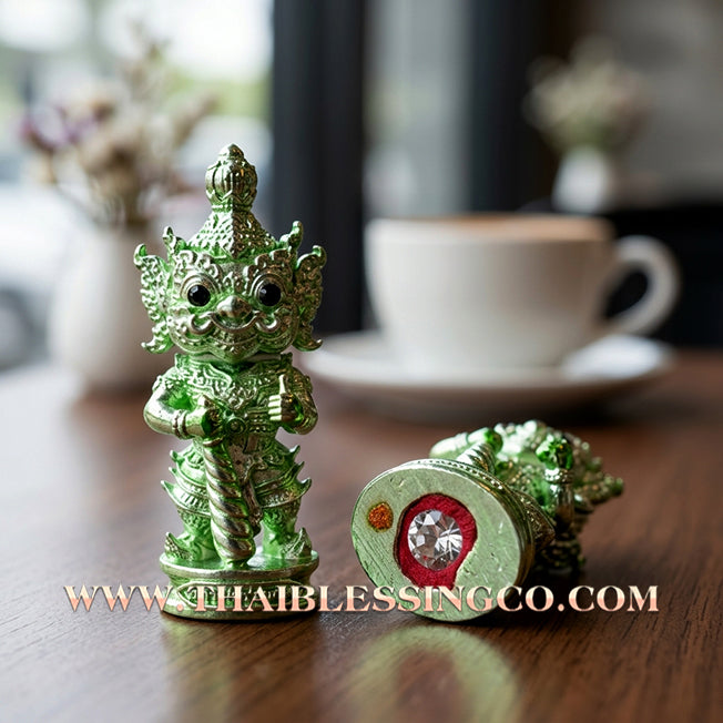 👹 Sacred Kuwen Noi "Hundred Millionaire" Edition 2: Authentic Thai Jade-Green Samlit Amulet for Noble Wealth & Eternal Fortune by Arjan Krai Det (2019)