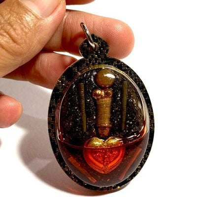 ✨ Sacred Locket In Koo Sakot Kam - Maha Sanaeh Love & Lust Charm with 4 Takrut, Palad Paetch Payatorn & Na Ok Dtaek Broken Heart Spell - Extreme Limited Edition by Ajarn Ton Rak (Supan Buri) - Seduction, Gambling Luck & Business Persuasion Relic