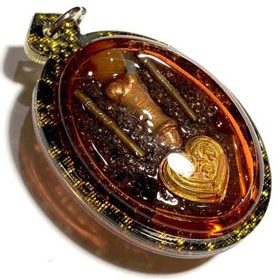 ✨ Sacred Locket In Koo Sakot Kam - Maha Sanaeh Love & Lust Charm with 4 Takrut, Palad Paetch Payatorn & Na Ok Dtaek Broken Heart Spell - Extreme Limited Edition by Ajarn Ton Rak (Supan Buri) - Seduction, Gambling Luck & Business Persuasion Relic