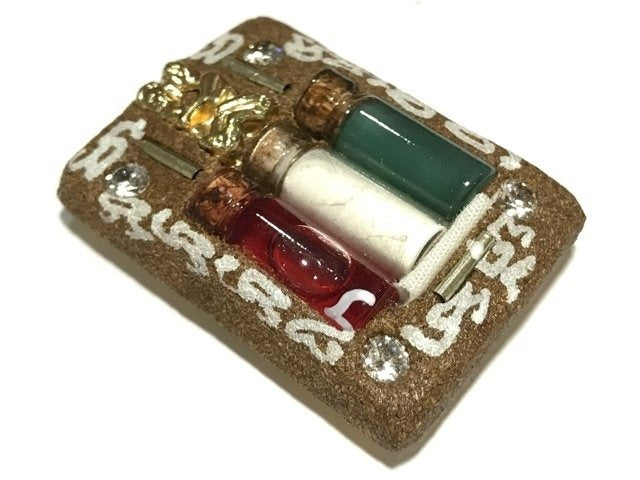 ✨ Sacred Locket Mae Bua Chao Sane (Bua Bangbai) - Gold Masterpiece Edition with Charm Takrud, Cemetery Wax & Maha Sane Herbs (2561 BE by Ajarn Suntorn Phueak Tiang) - Ultimate Seduction, Romantic Success & Wealth Magnet