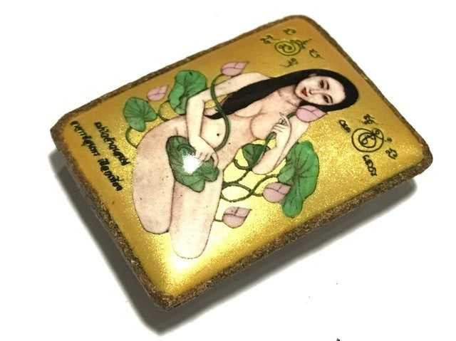 ✨ Sacred Locket Mae Bua Chao Sane (Bua Bangbai) - Gold Masterpiece Edition with Charm Takrud, Cemetery Wax & Maha Sane Herbs (2561 BE by Ajarn Suntorn Phueak Tiang) - Ultimate Seduction, Romantic Success & Wealth Magnet