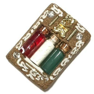 ✨ Sacred Locket Mae Bua Chao Sane (Bua Bangbai) - Gold Masterpiece Edition with Charm Takrud, Cemetery Wax & Maha Sane Herbs (2561 BE by Ajarn Suntorn Phueak Tiang) - Ultimate Seduction, Romantic Success & Wealth Magnet