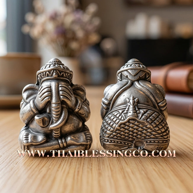 ✨🐘 Sacred "Look Om Pidta Pikanesuan" (The Guardian Ganesha Bead) – Large Copper Edition: Kruba Krissana, Weruwan Meditation Center (2017) – The Ultimate Engine for Creative Wealth, Divine Protection, and Unstoppable Success!