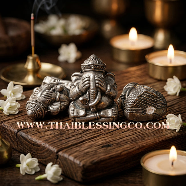 ✨🐘 Sacred "Look Om Pidta Pikanesuan" (The Guardian Ganesha Bead) – Large Copper Edition: Kruba Krissana, Weruwan Meditation Center (2017) – The Ultimate Engine for Creative Wealth, Divine Protection, and Unstoppable Success!
