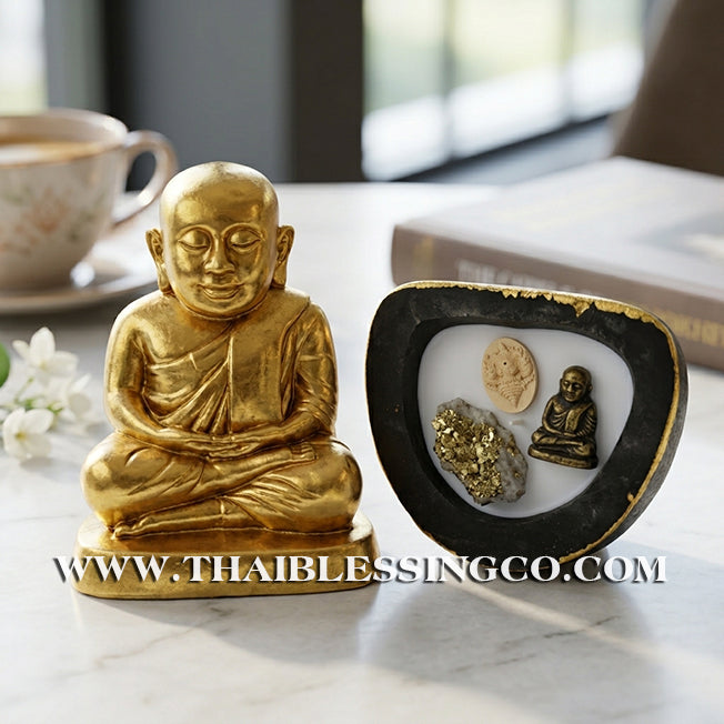 ✨🔥 Sacred "Luang Por Ngern" (The God of Wealth) – Gold Edition Sacred Mineral Altar Statue: Kruba Baeng, Wat Ban Tanot (2025) – The Divine Engine for Infinite Capital, Commercial Dominance, and Unstoppable Life Elevation!