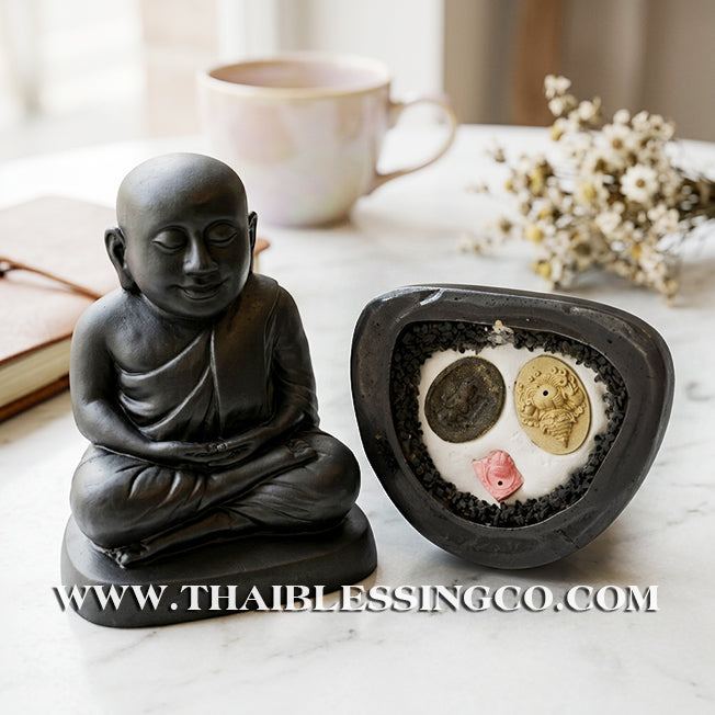 ✨🔥 Sacred "Luang Por Ngern" (The God of Wealth) – Midnight Black Sacred Mineral Altar Statue: Kruba Baeng, Wat Ban Tanot (2025) – The Divine Engine for Solid Capital, Market Authority, and Unstoppable Life Elevation!