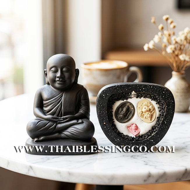 ✨🔥 Sacred "Luang Por Ngern" (The God of Wealth) – Midnight Black Sacred Mineral Altar Statue: Kruba Baeng, Wat Ban Tanot (2025) – The Divine Engine for Solid Capital, Market Authority, and Unstoppable Life Elevation!