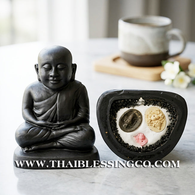 ✨🔥 Sacred "Luang Por Ngern" (The God of Wealth) – Midnight Black Sacred Mineral Altar Statue: Kruba Baeng, Wat Ban Tanot (2025) – The Divine Engine for Solid Capital, Market Authority, and Unstoppable Life Elevation!