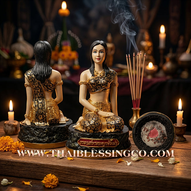 👩‍💼 Sacred "Mae Nang Phaya Ngiu Dam" (The Sovereign Lady of Black Ngiu Wood) – Large Resin Altar Edition: Kruba Baeng, Wat Ban Tanot (2025) – The Ultimate Engine for Divine Charisma, Business Dominance, and Untouchable Protection!