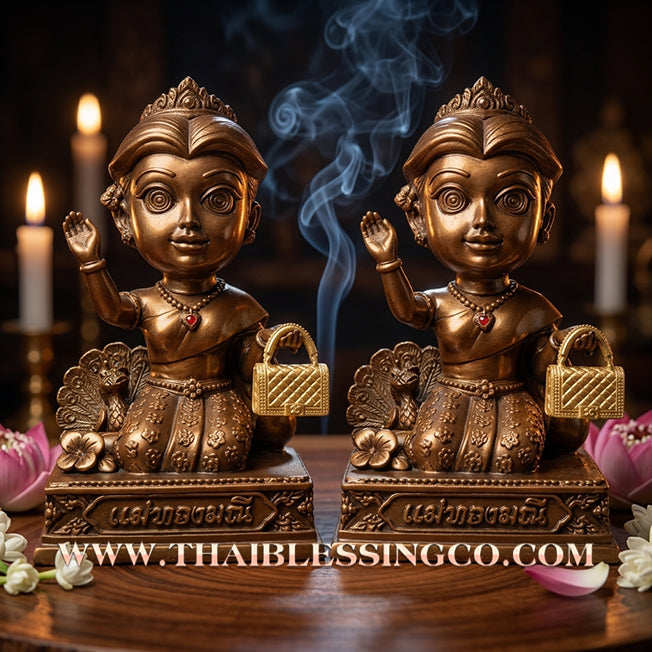 🔥 Sacred "Mae Thong Manee" (The Jewel Goddess of Beckoning Wealth) – Crab-Oil Polished Samrit Bronze Altar The Ultimate Engine for Magnetic Attraction, Supreme Charm, and Unstoppable Life Elevation!