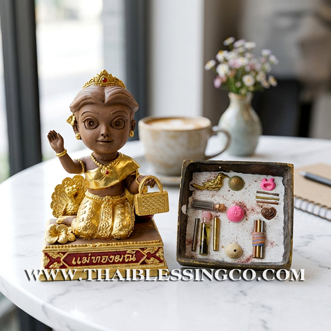 ✨🔥 Sacred "Mae Thong Mani" (The Goddess of Golden Wealth) – Gold-Leaf Samrit Bronze Altar Edition: Kruba Tao, Wat Ubosot Ban Lao (2025) – The Divine Engine for Golden Abundance, Hypnotic Charisma, and Unstoppable Life Elevation!