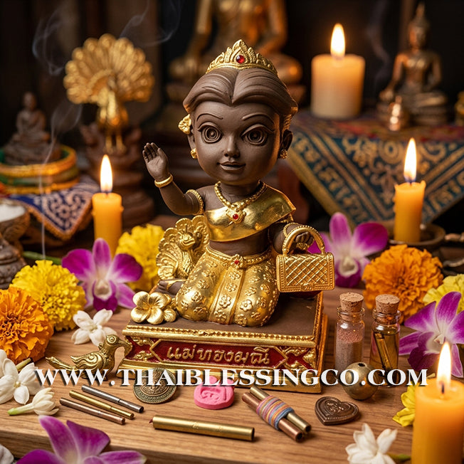 ✨🔥 Sacred "Mae Thong Mani" (The Goddess of Golden Wealth) – Gold-Leaf Samrit Bronze Altar Edition: Kruba Tao, Wat Ubosot Ban Lao (2025) – The Divine Engine for Golden Abundance, Hypnotic Charisma, and Unstoppable Life Elevation!