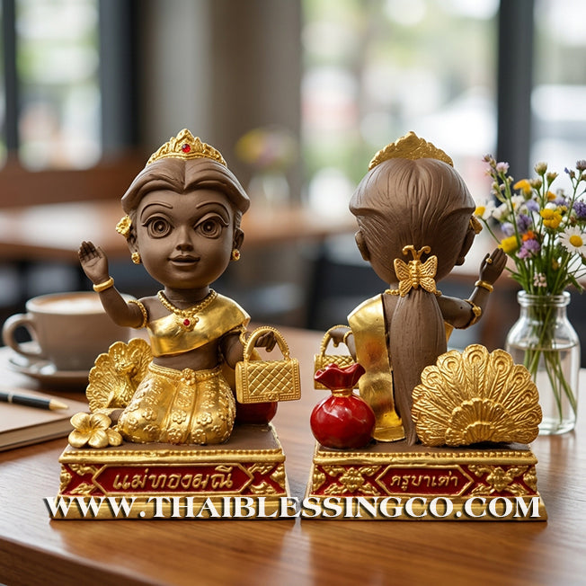✨🔥 Sacred "Mae Thong Mani" (The Goddess of Golden Wealth) – Gold-Leaf Samrit Bronze Altar Edition: Kruba Tao, Wat Ubosot Ban Lao (2025) – The Divine Engine for Golden Abundance, Hypnotic Charisma, and Unstoppable Life Elevation!
