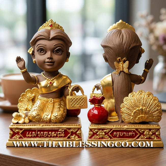 ✨🔥 Sacred "Mae Thong Mani" (The Goddess of Golden Wealth) – Gold-Leaf Samrit Bronze Altar Edition: Kruba Tao, Wat Ubosot Ban Lao (2025) – The Divine Engine for Golden Abundance, Hypnotic Charisma, and Unstoppable Life Elevation!