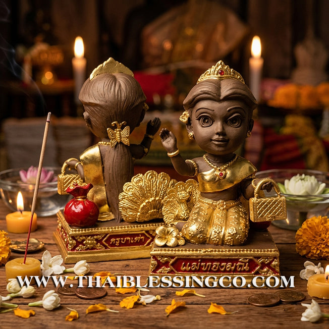 ✨🔥 Sacred "Mae Thong Mani" (The Goddess of Golden Wealth) – Gold-Leaf Samrit Bronze Altar Edition: Kruba Tao, Wat Ubosot Ban Lao (2025) – The Divine Engine for Golden Abundance, Hypnotic Charisma, and Unstoppable Life Elevation!