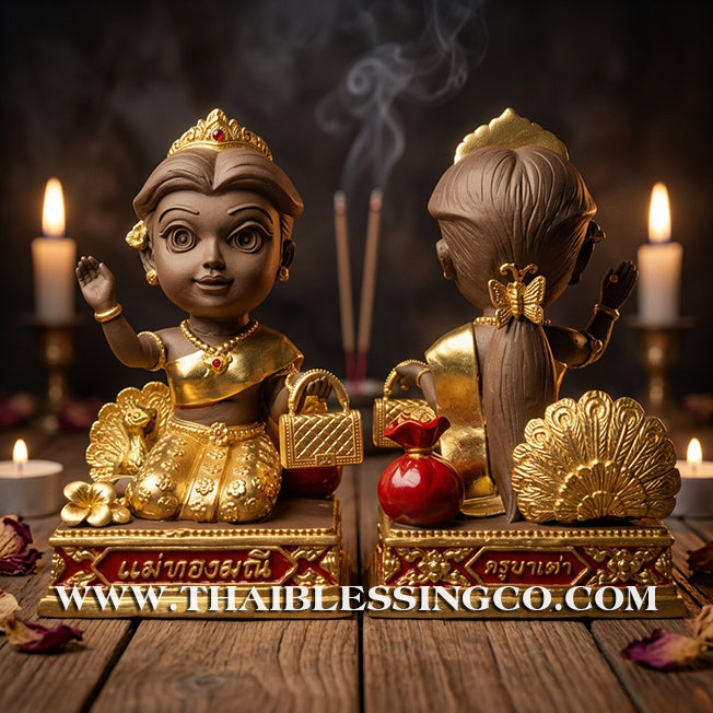 ✨🔥 Sacred "Mae Thong Mani" (The Goddess of Golden Wealth) – Gold-Leaf Samrit Bronze Altar Edition: Kruba Tao, Wat Ubosot Ban Lao (2025) – The Divine Engine for Golden Abundance, Hypnotic Charisma, and Unstoppable Life Elevation!